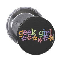 Marguerites de fille de geek badges