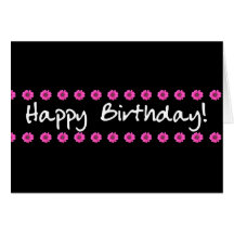 Marguerites de rose de carte de joyeux anniversair