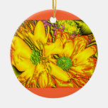Marguerites en métal jaune décorations pour sapins de noël