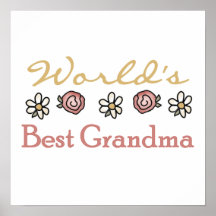 Marguerites et cadeaux de la grand-maman du monde  posters