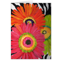 Marguerites lumineuses et colorées de Gerbera Carte De Vœux