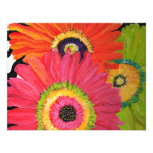 Marguerites lumineuses et colorées de Gerbera Invitations