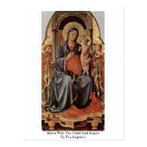 Maria avec l'enfant et anges par ATF Angelico Carte Postale