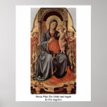 Maria avec l'enfant et anges par ATF Angelico Posters