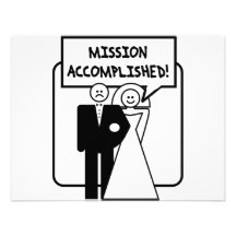 Mariage accompli "par mission" cartons d'invitation personnalisés