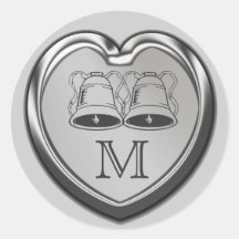 Mariage Bells sur l'autocollant de monogramme de c