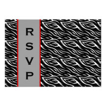Mariage blanc noir rouge de l'impression RSVP de z Cartons D'invitation