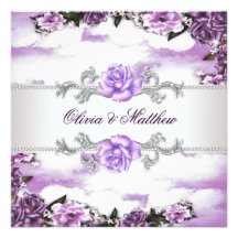 Mariage blanc pourpre de nuage de lavande pourpre  faire-parts