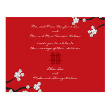 Mariage chinois de double bonheur de fleurs de cer cartes postales