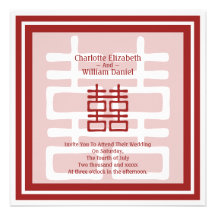 Mariage chinois de double bonheur bristol personnalisé