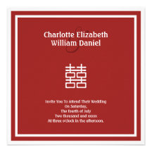 Mariage chinois de double bonheur invitations personnalisées