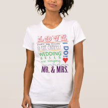 Mariage coloré de typographie t-shirt