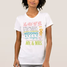 Mariage coloré de typographie t-shirts