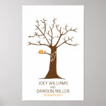 Mariage d'arbre d'empreinte digitale (blanc) affiche