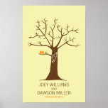 Mariage d'arbre d'empreinte digitale (crème) affiche