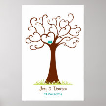 Mariage d'arbre d'empreinte digitale - Heartastic  Posters