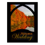 Mariage de automne de faire-part de mariage d'auto cartes postales