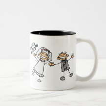 Mariage de bande dessinée tasse à café