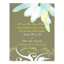 Mariage de brocard de fleurs blanches carton d'invitation