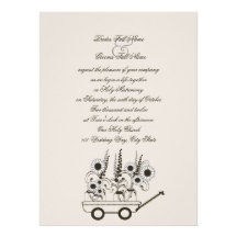 Mariage de chariot de tournesol faire-part personnalisé