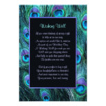 Mariage de drame de plume de paon - souhaitant bie carton d'invitation