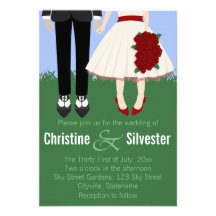 Mariage de jardin, mariage 3.5x5 invitations
