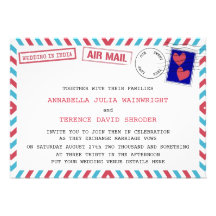 Mariage de la poste aérienne dans des invitations 