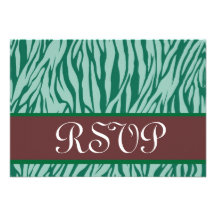 Mariage de l'impression RSVP de zèbre de menthe et Invitations