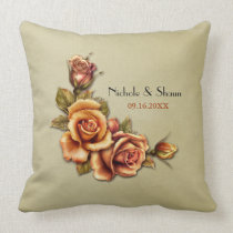 Mariage de lueur de rose d'automne - personnaliser oreillers american