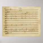 Mariage de Mozart de copie de manuscrit de Figaro Poster