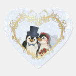 Mariage de pingouin autocollants