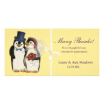 Mariage de pingouin cartes de vœux avec photo