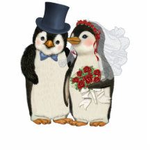Mariage de pingouin découpages en acrylique