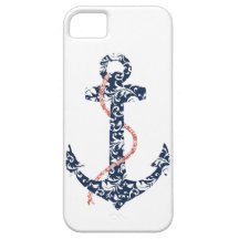 Mariage de plage de marine et d'ancre de corail coque Case-Mate iPhone 5