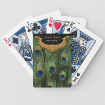 Mariage de plume de paon - personnaliser cartes à jouer