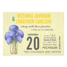 Mariage de pot de maçon d'hortensia de jaune de la bristols personnalisés
