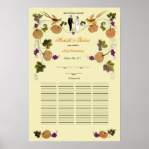 Mariage de quaker d'automne, 100 invités posters