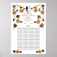 Mariage de quaker d'automne de 150 invités - blanc affiches