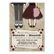 Mariage de rockabilly, mariage 5x7 invitations