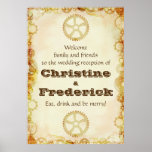 Mariage de Steampunk, affiche bienvenue de récepti
