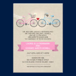 Mariage de toile de bicyclette de rose de style invitations