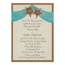 Mariage d'étoiles de mer d'océan cartons d'invitation