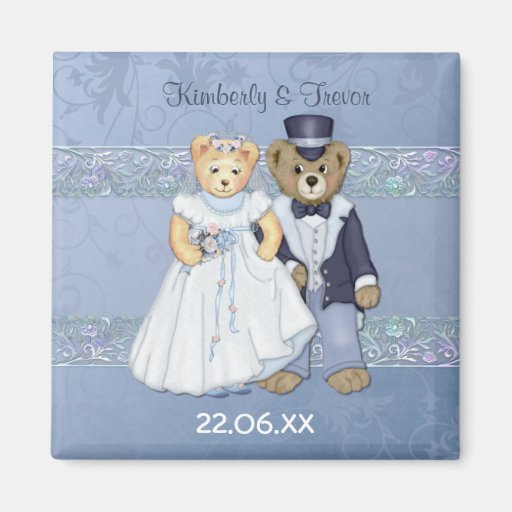 Mariage d'ours de nounours - personnaliser aimant