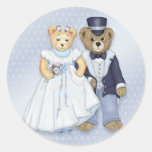 Mariage d'ours de nounours - personnaliser autocollant