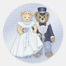 Mariage d'ours de nounours - personnaliser autocollant