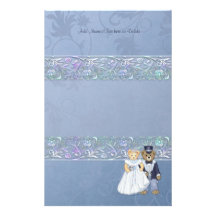 Mariage d'ours de nounours - personnaliser papier à lettre personnalisé