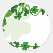 Mariage du jour de St Patrick Autocollants Ronds