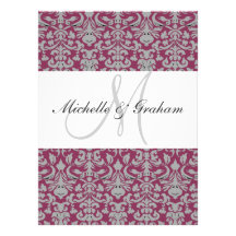 Mariage élégant de damassé cartons d'invitation personnalisés