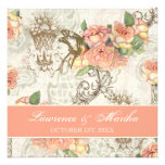 Mariage élégant de roses de n de Flutterbyes ' Carton D'invitation