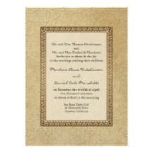 Mariage élégant formel floral de damassé de brocar invitation